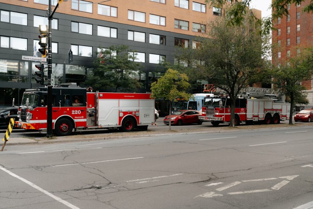 Fire warden during a workplace evacuation drill